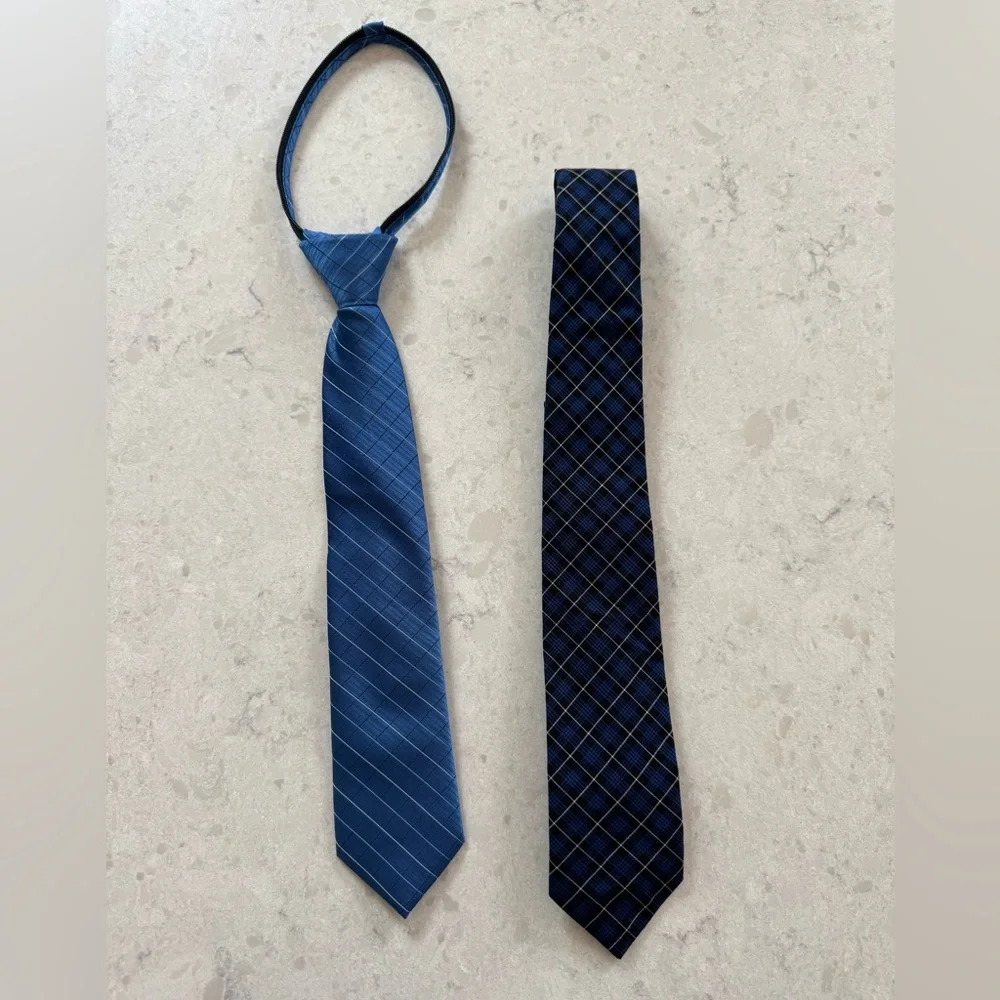 Blue and Navy Striped youth Ties